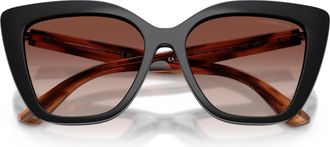 Emporio Armani 0ea4254u Bold Cat-Eye Sunglasses with Tortoiseshell Temples