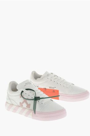 Off-white Cotton Low-Top Sneakers With Contrast Details size 35