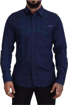 Dolce & Gabbana Heren, Overhemden, Blauw, Maat: XL