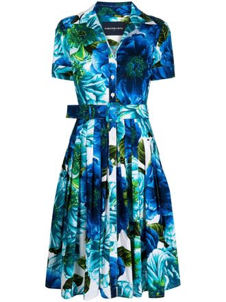 Samantha Sung Jurk met bloemenprint - Blauw