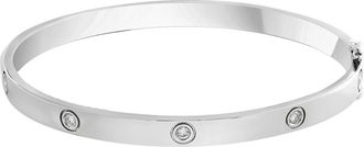 Effy 925 Sterling Silver Diamond Station Bangle at Nordstrom, Size 7