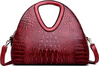Generic Retro Style Purse and Handbag for Women Top Handle Satchel Crossbody Bag Fashion Large Ladies Tote Shoulder Bags (Red)