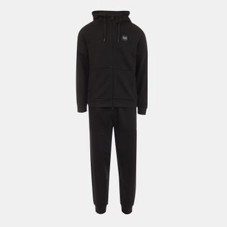 Emporio Armani Mens Emporio Armani Box Logo Zip Hooded Tracksuit in Black Polycotton - Size X-Large