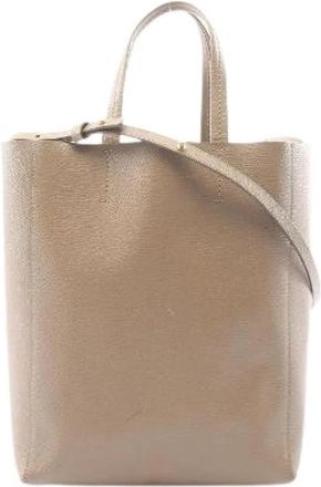 Celine Pre-owned Vertical Small Cabas 2Way Tote Bag - Dames - Vintage Shopper - Beige - ONE Size - Leer - Vintage