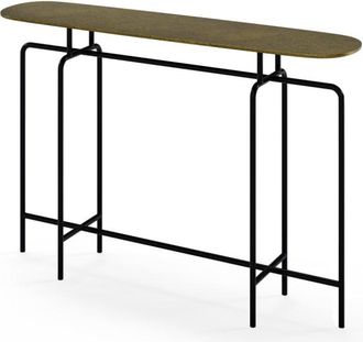 Koketto Home Consola metálica dorada y negra de estilo étnico