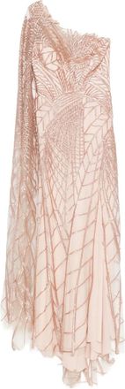 Gemy Maalouf bead-embellished one-shoulder dress - Pink