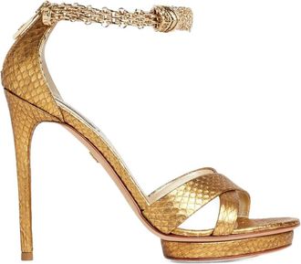 Roberto Cavalli Jewel panther-detail sandals - Metallic