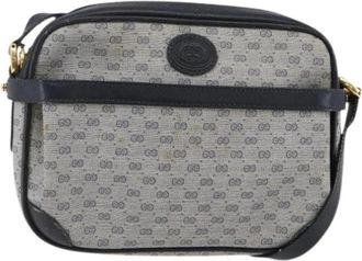 Gucci Pre-owned Vintage Cross Body Bag - Dames - Vintage Schoudertas - Blauw - ONE Size - Leer - Vintage