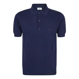 Etro Etro, Polo Shirts, male, Blue, Size: XL Knitted Polo S/S