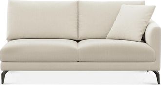 Castlery Lena Right Arm 2 Seater Sofa Customized, (Washed Chenille) Cream (Matte Black Legs), Machine Washable, Removable Covers for Sofas by Castlery