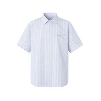 Ih Nom Uh Nit Short Sleeve Shirts, male, Blue, Size: XL Short-sleeve Striped Bowling Shirt