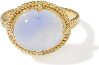 Tiramisu Plated 3.55 Ct. Tw. Rainbow Moonstone Solitaire Ring