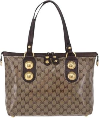 Gucci Pre-owned Vintage Tote Bag - Dames - Vintage Shopper - Beige - ONE Size - Leer - Vintage