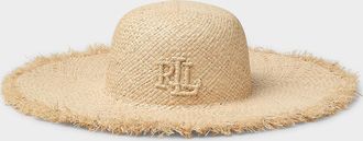 Lauren Ralph Lauren Womens Logo raffia hat
