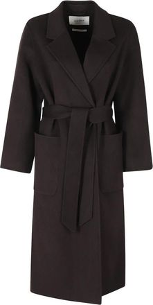 IVY OAK Celia Coat - Dames - Jas met riem - Bruin - 2XS - Wol - Jassen