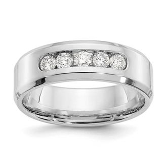 Diamond2Deal 14k White Gold Lab Grown Diamond Wedding Band Ring 1/2Ct Clarity- VS Color- D-E