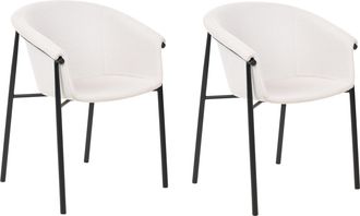Beliani Beliani - Conjunto De 2 Sillas Beige Negro Poli&eacute;ster Contempor&aacute;neo Comedor Ames