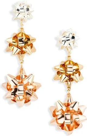 Leith Gift Bow Tiered Drop Earrings in Metallic Multi at Nordstrom Rack