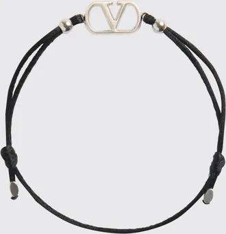 Valentino Garavani Bracciale VLogo Signature in cotone con dettagli in ottone