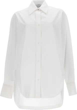 Sportmax Oversized Katoenen Poplin Blouse - Dames - Overhemden - Wit - S - Katoen - Overhemden