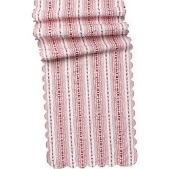 Juliska Villa Stripe Table Runner in Ruby at Nordstrom