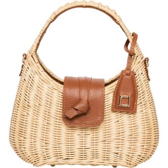 Raf&eacute; New York Mika Top Handle in Natural /Cognac at Nordstrom, Size Small