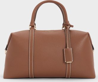 Charles & Keith Chance Recycled Leather Bowling Bag