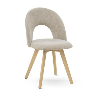 Siediti Fuori e Dentro Set de 2 sillas de tela beige con patas de madera