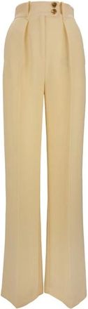 Elisabetta Franchi Wide Broeken - Dames - Wijde Broeken - Geel - XS - Polyester - Broeken