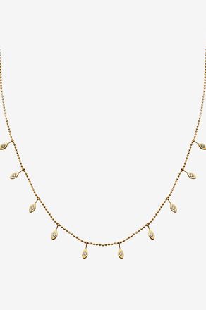 GbyG Halskette aus Gelbgold und Diamanten Navettes