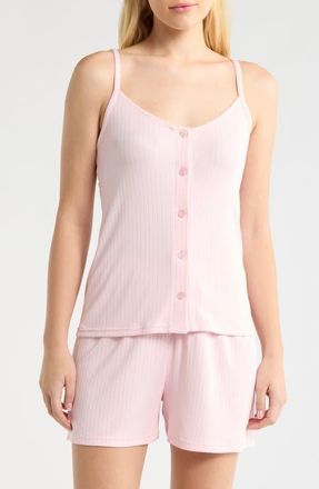 French Connection Rib Camisole & Shorts Sleep Set in Icy Pink at Nordstrom, Size X-Large