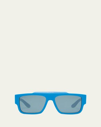 Gucci Mens GG1460Sm Acetate Rectangle Sunglasses