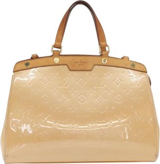 Louis Vuitton Blair Monogram Vernis Beige Patent_Leather Handbag (Pre-Owned)