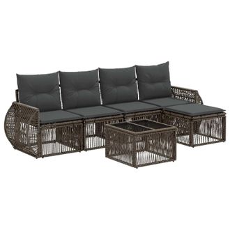 vidaXL Conjunto De Sof&aacute;s De Jard&iacute;n 6 Pcs Gris Y Gris Oscuro Vidaxl