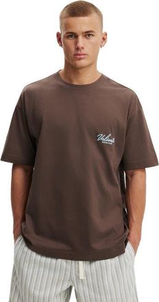 Cotton On Mens Box Fit Text T-Shirt in Washed Chocolate Valiente at Nordstrom, Size X-Large