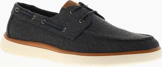 Hush Puppies Mens Hush Puppies Mens Shoes Damon Boat Lace Up Canvas Casual Navy UK Size - Blue - Size: 11