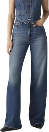 Levi's Jeans, Dames, Blauw, W30 L32, Katoen, Ribcage Wide Leg Jeans