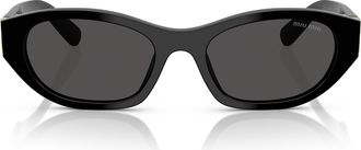 Miu Miu 0mu A03s Rectangular Black Acetate Sunglasses