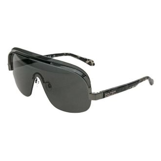 Palm Angels Sunglasses Shield Rimless, Black/gold Frame And Grey Lens Peri10Iking1007