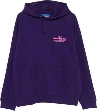 Awake NY Logo Hoodie - Heren - Hoodies - Paars - M - Katoen - Hoodies & sweatvesten