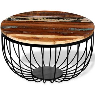 vidaXL vidaXL Tavolino da Salotto in Legno Massello di Recupero