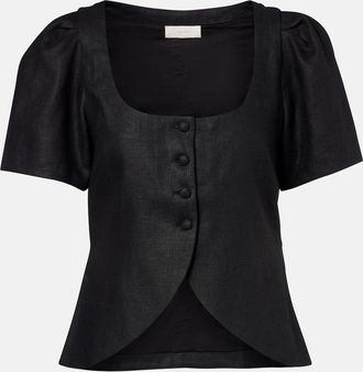Faithfull The Brand Emma linen top