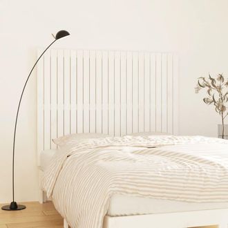 vidaXL Cabecero Cama De Pared Madera Maciza Pino Blanco 146,5x3x110 Cm Vidaxl