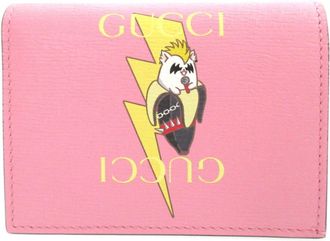 Gucci Pink Leather Coin Purse/Coin Case (Pre-Owned)