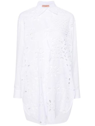 Ermanno Scervino Broderie anglaise katoenen shirt - Wit