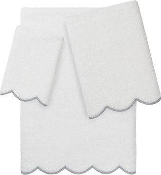 Linum Home Textiles 100% Turkish Cotton Adornia Scallop 3Pc Towel Set