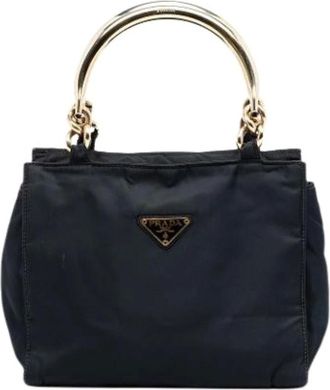 Prada Pre-owned Handbags, female, Black, Size: ONE SIZE Pre-owned Vintage Nylon Handbag