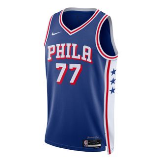 Nike Dri-FIT NBA VJ Edgecombe Philadelphia 76ers Icon Edition Swingman Jersey Blue Red White DX8620-496