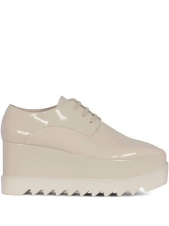 Stella McCartney 80mm Elyse platform oxford shoes - women - Polyester/Polyurethane/Fabric/Rubber - 38.5 - White