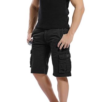 Generic Mens Cargo Shorts Utility Work Short Lightweight Casual Cotton Shorts Solid Color Outdoor Gym Shorts Loose Fit Twill Shorts Knee Length Men Combat Tro